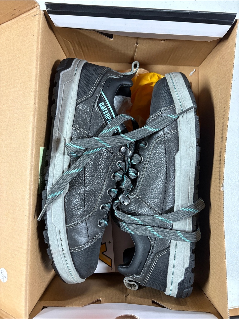 Caterpillar Women’s Black Sneakers with Teal Accents